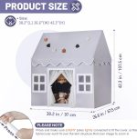 Kids Play Tent Indoor: Mat, Tassel Garland, Star Lights - Gray Girl Tent Playhouse for Toddlers Kids Toys for Boy Girl Birthday Gift - Image 2