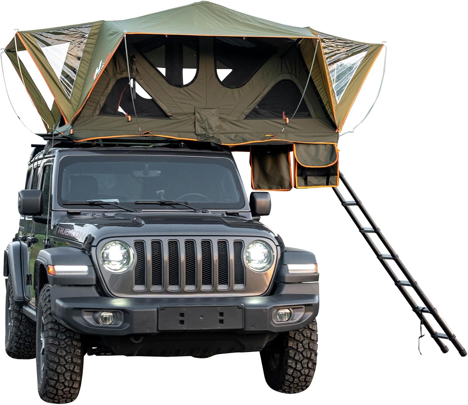 71p4a8rXy9L._AC_SL1500_.jpg Roof Top Tent: Soft-shell model with an expandable sleeping area, capable of accommodating 2–3 people. - Image 1