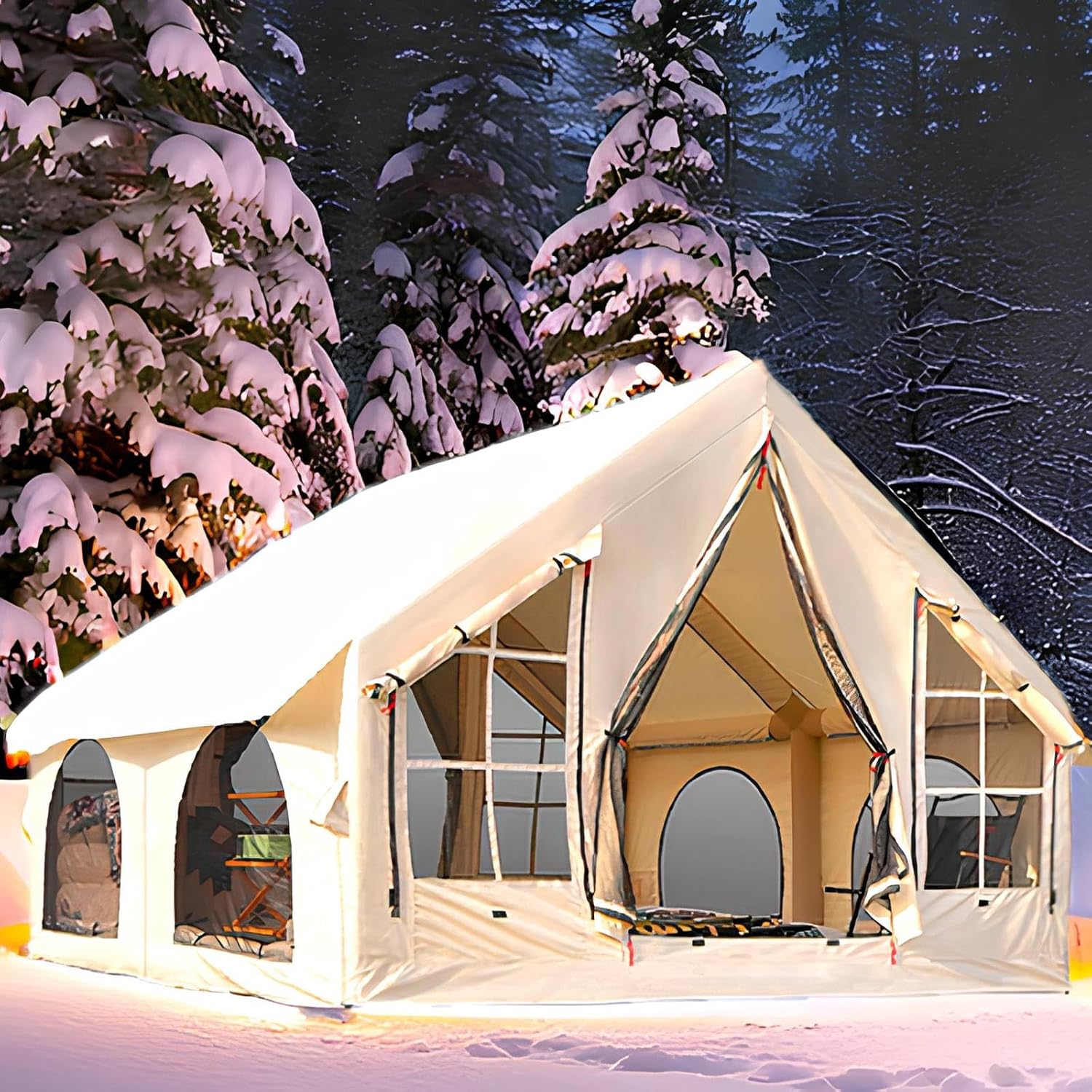 81He7CZKntL._AC_SL1500_.jpg Inflatable Camping Tent, Flagship Waterproof Glamping Tent 5 MINS Instant Setup Blow Up Tents, Bathtub-Style PVC Base Air Tents - Image 1
