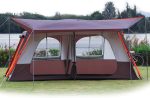 Extra Large Tent 10-12-14 Person(B),Family Cabin Tents,2 Rooms,3 Doors and 3 Windows with Mesh,Straight Wall,Waterproof,Double Layer,Big Tent for Outdoor,Picnic,Camping,Family Gathering - Image 2