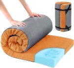 Memory Foam Camping Mattress Pad,Portable Sleeping Pad for Adult,Waterproof Cot Mattress,Roll Up Floor Mattress,Foldable Backpacking Travel Bed for Hiking,Guest Bed